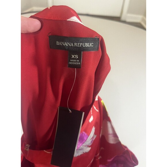 new Banana Republic XS small Red Floral Halter Tie-Neck Maxi Dress Boho - Picture 6 of 10